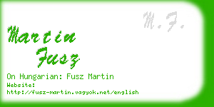 martin fusz business card